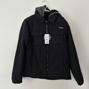 NWT Hurley Black and Gray Men's Puffer Jacket